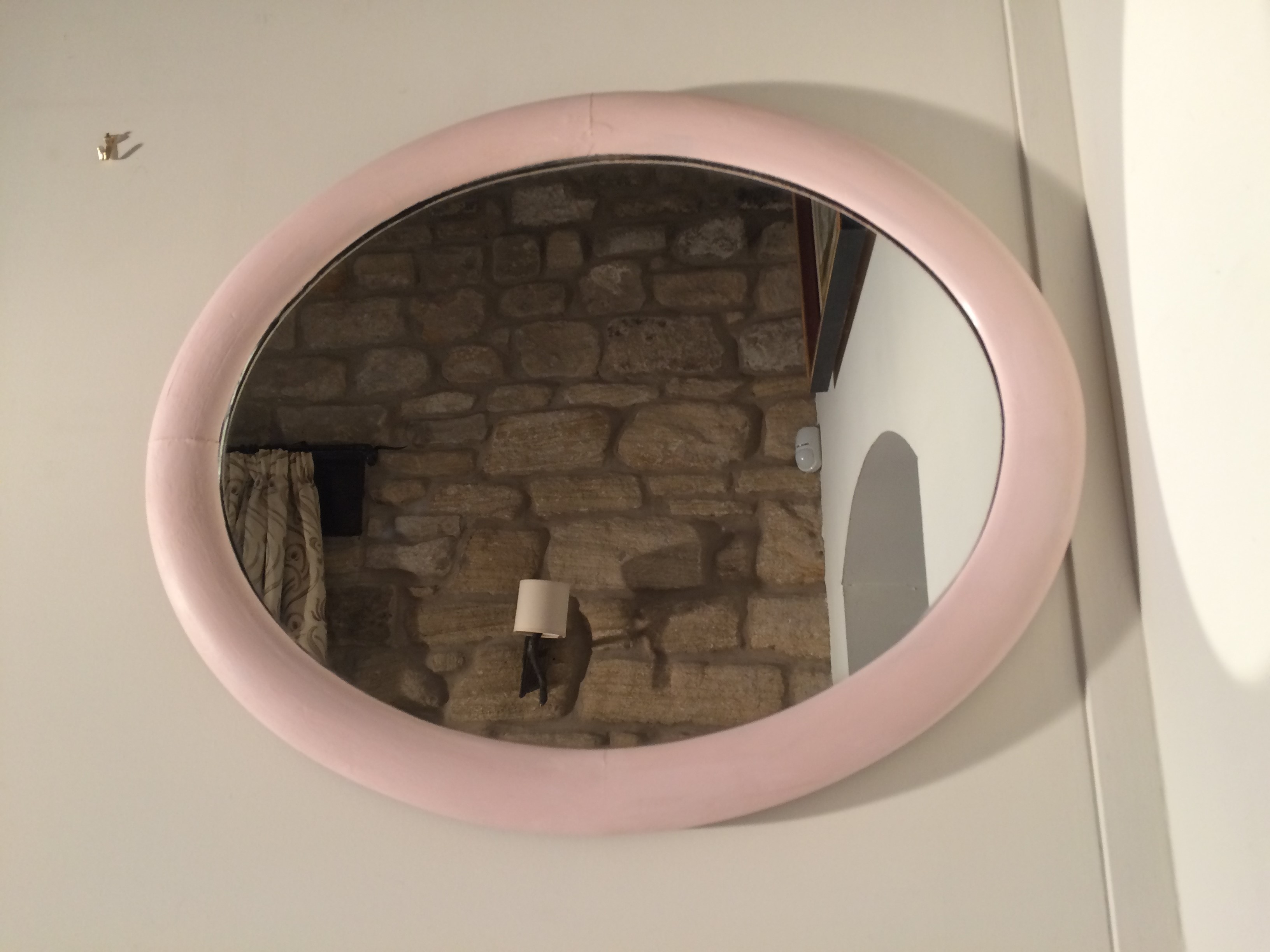 Pink Oval Mirror